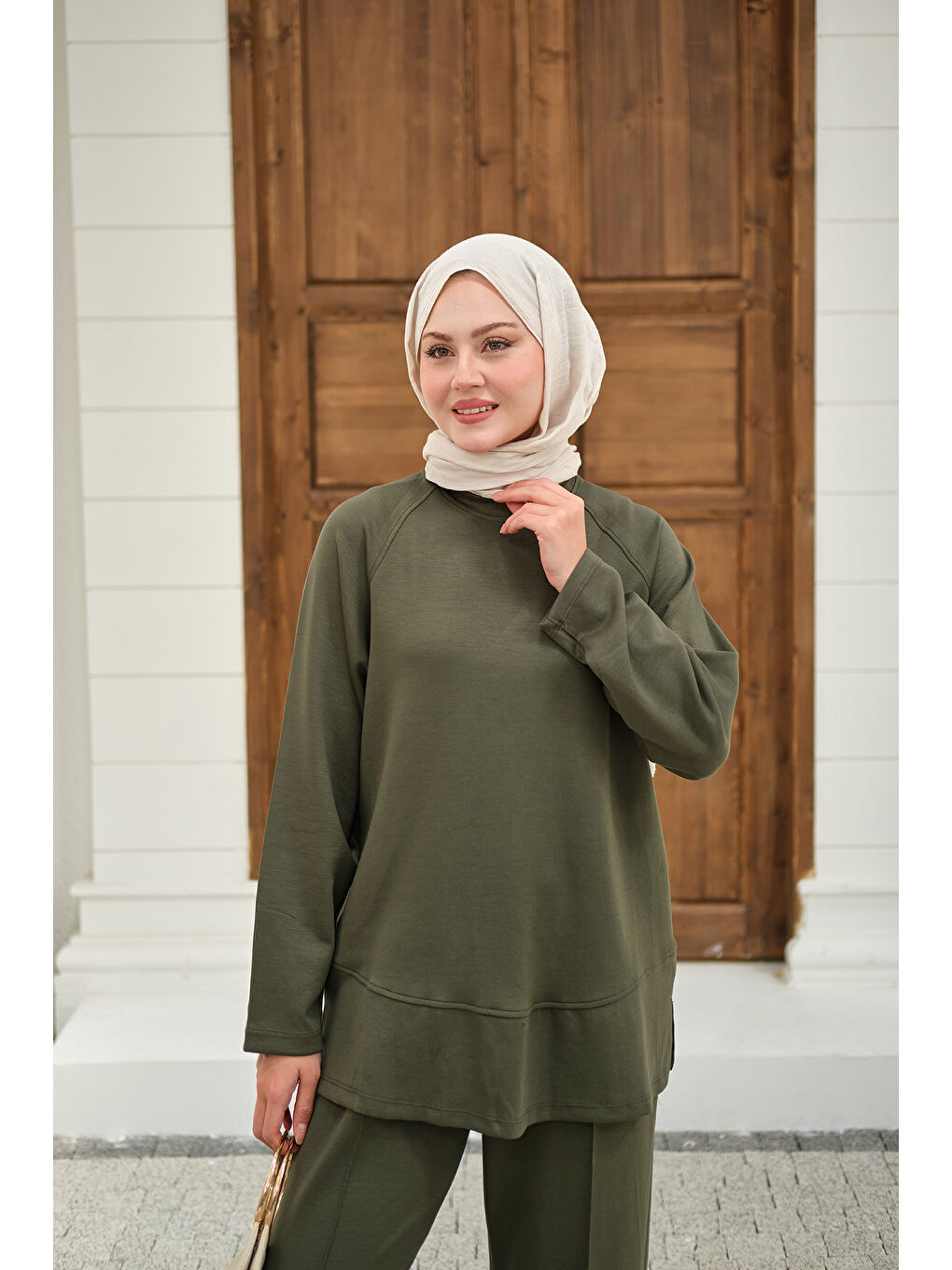 Kadın Pantolonlu Takım Haki Yeşil-2