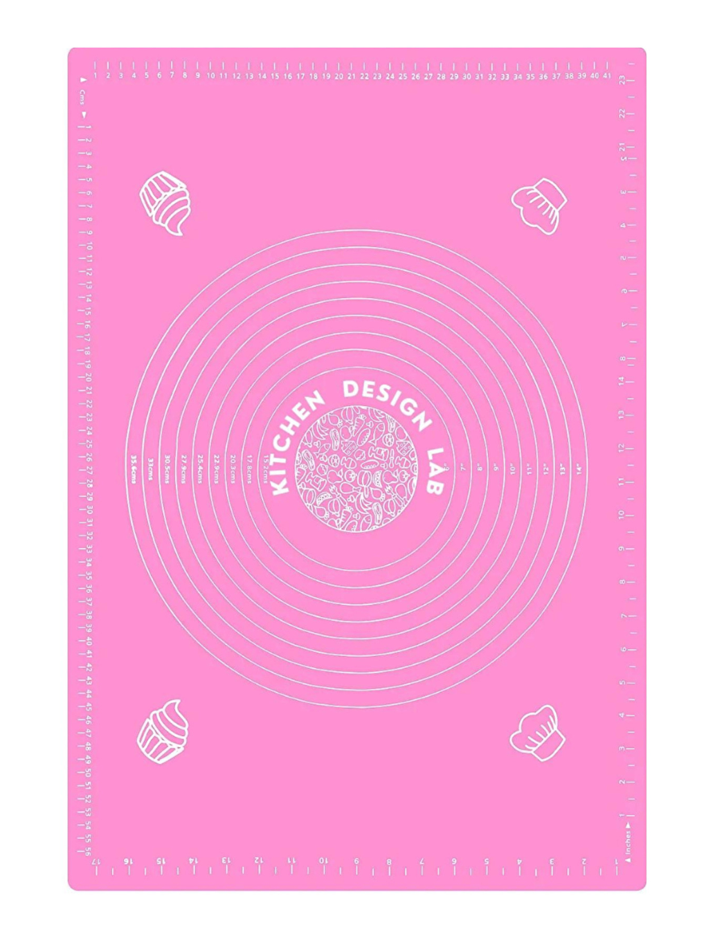 Karışık Isıya Dayanıklı Hamur Pişirme Altlığı Silpat ve Ölçülü Hamur Açma Matı 45x65 cm Pembe-1