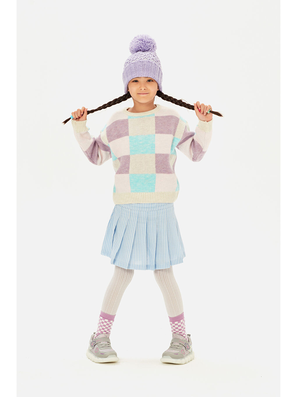 Gri Süse Işıklı Kız Okul Öncesi Gümüş Spor Ayakkabı