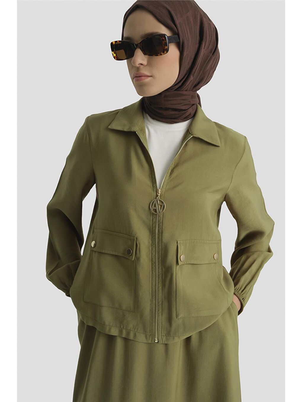 Basic Ceketli Takım Yağ Yeşili-2