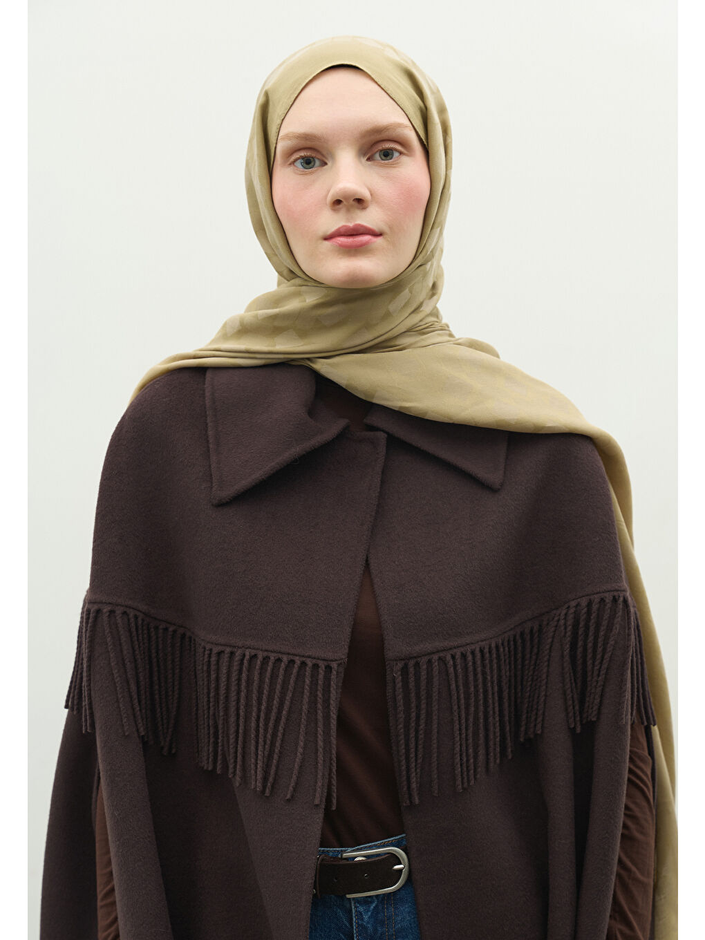 Bej OSLO PAMUK FLOŞ JAKARLI ŞAL VİZON