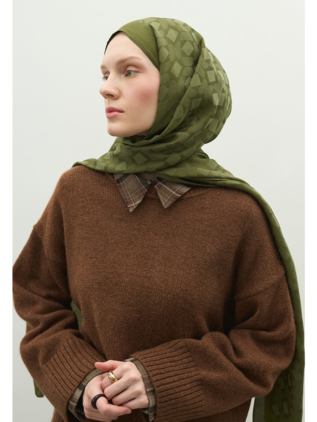 Haki OSLO PAMUK FLOŞ JAKARLI ŞAL ASKERİ HAKİ-3