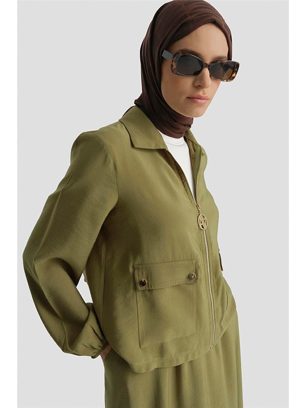 Basic Ceketli Takım Yağ Yeşili-3