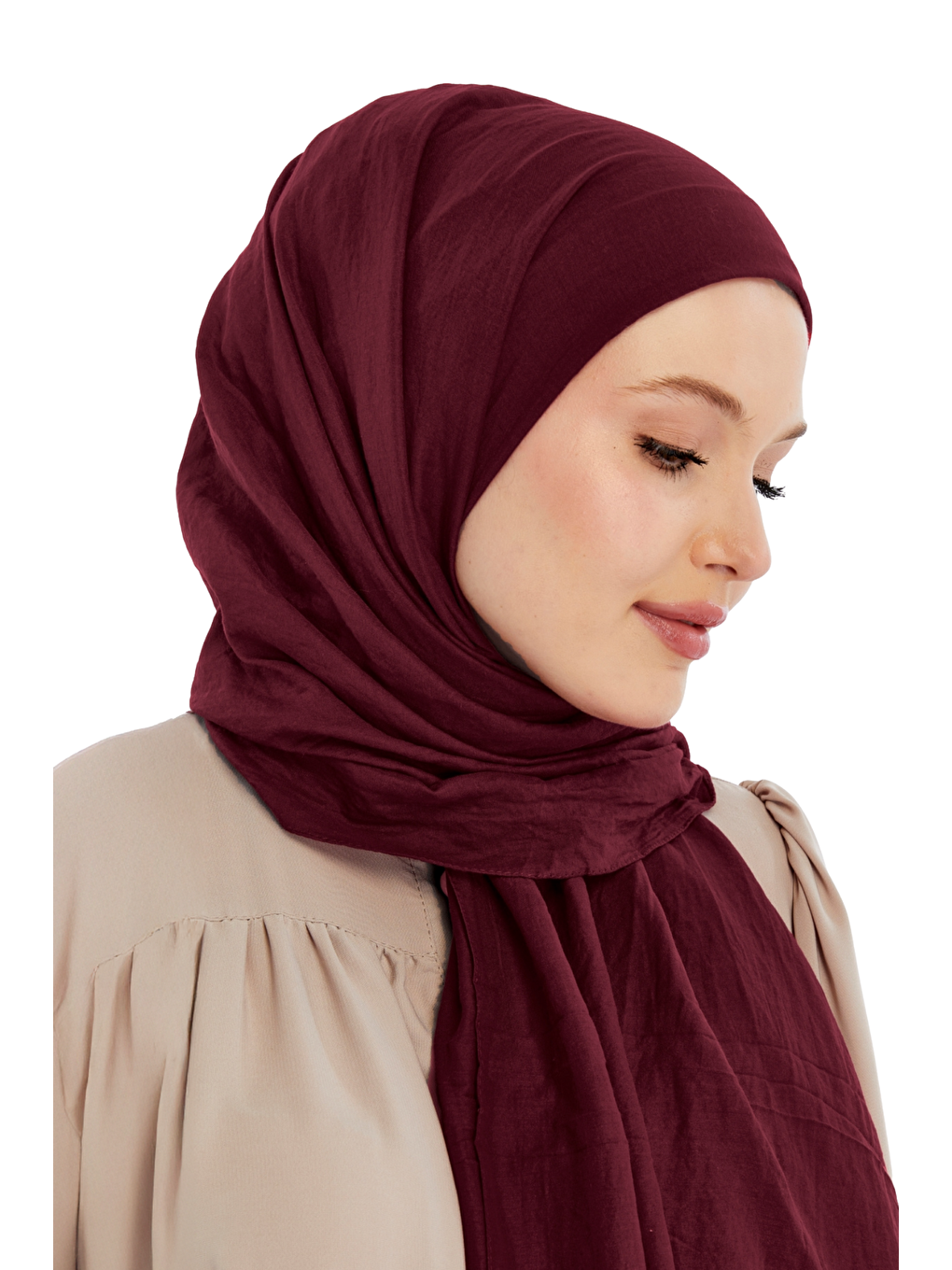 Bordo Pamuk Soft Şal-2