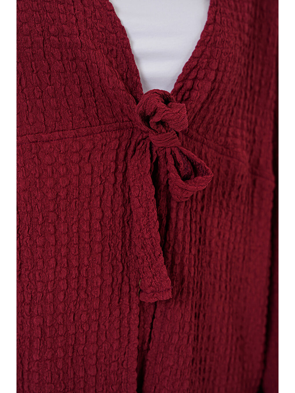 Kadın Örme Bluz Pantolon İkili Takım 30052 - Bordo-4