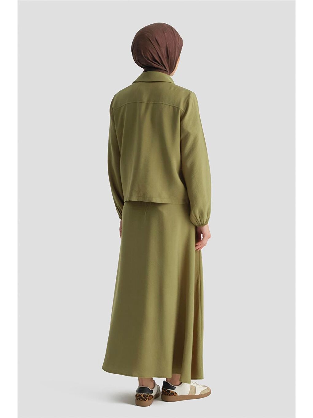 Basic Ceketli Takım Yağ Yeşili-5