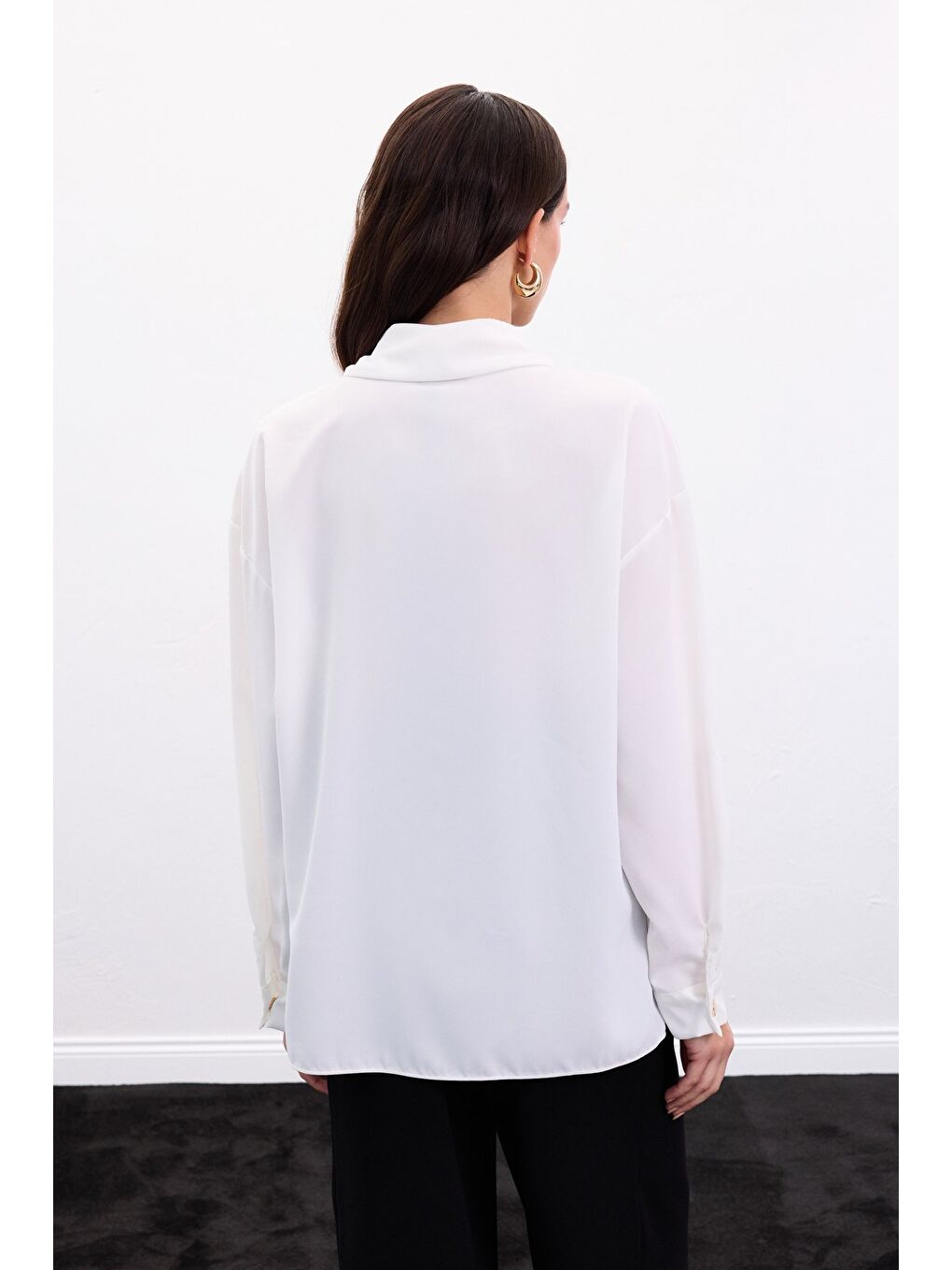 Çıtçıt Detaylı Gömlek - Ekru-7