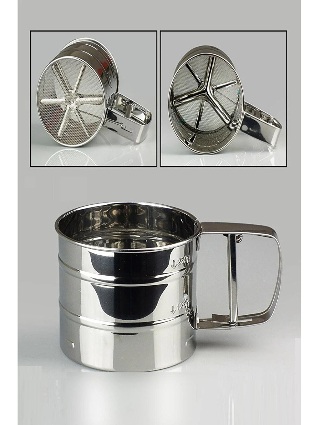 Karışık 45x65 cm Silikon Hamur Açma Matı Çelik Un Eleği ve Hamur Şekillendirme Seti 3’lü-4