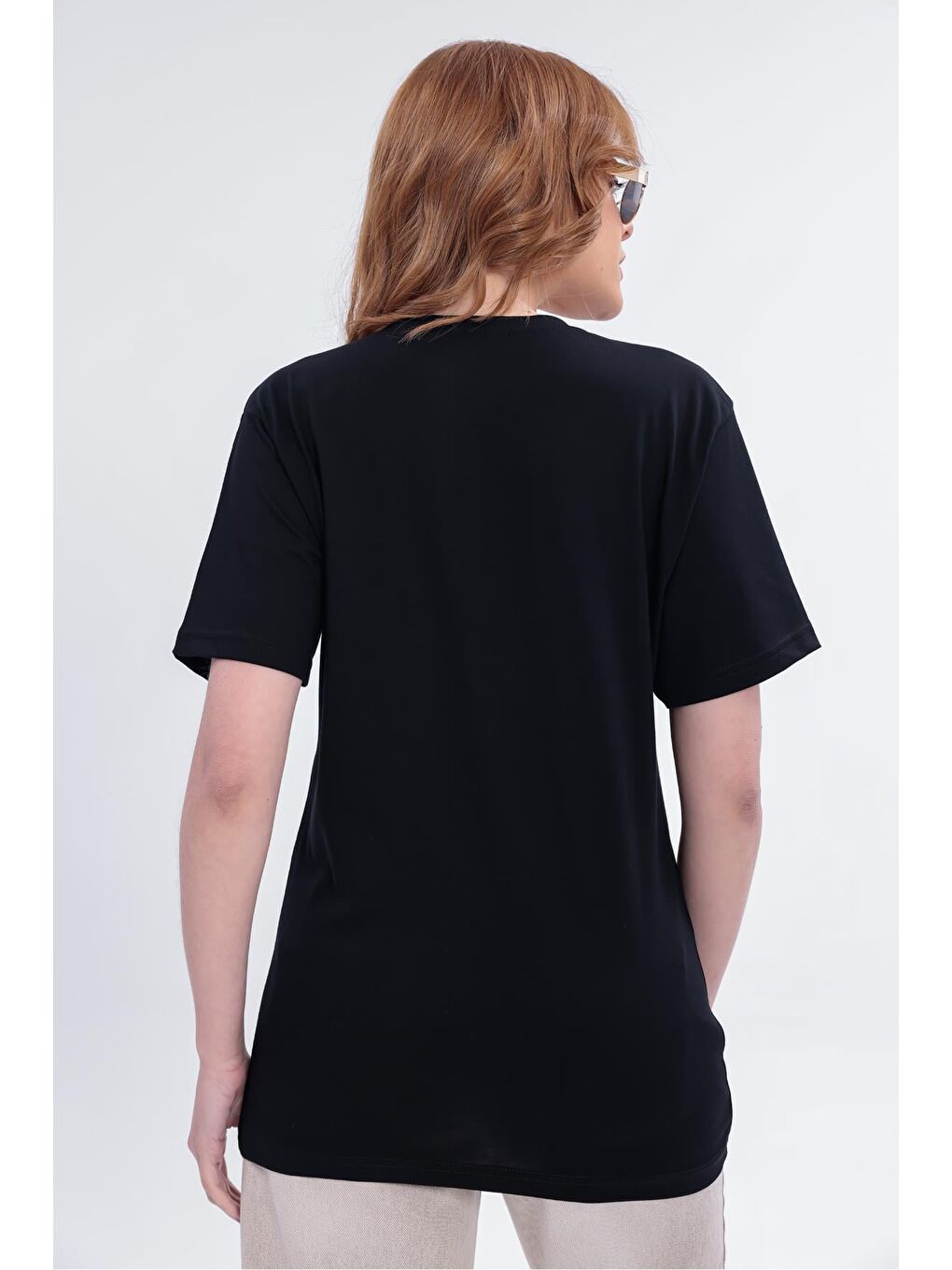 Siyah Kadın 5 Adet Basic Tişört Seti, 30/1 Süprem Pamuk, Yumuşak Doku, Bisiklet Yaka-6