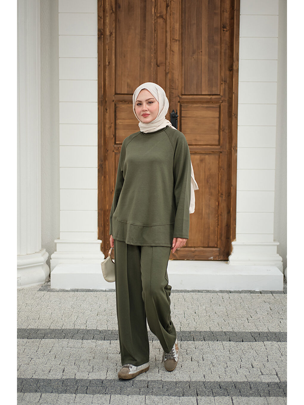 Kadın Pantolonlu Takım Haki Yeşil-3