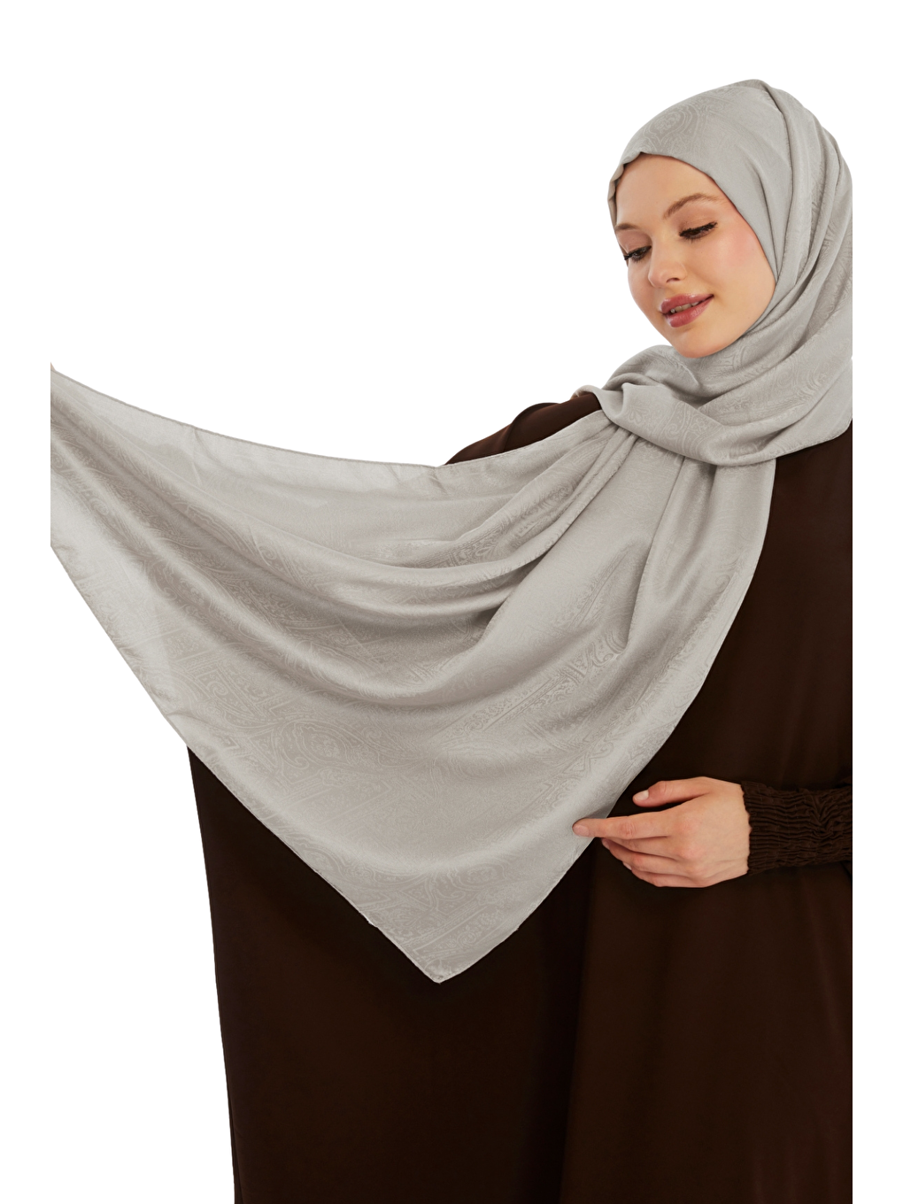 Bej Monogram Etnik Desen Şal