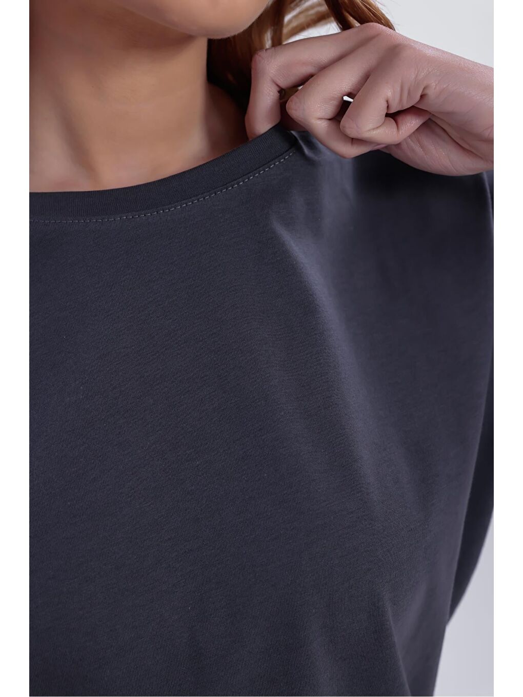 Siyah Kadın 5 Adet Basic Tişört Seti, 30/1 Süprem Pamuk, Yumuşak Doku, Bisiklet Yaka-6