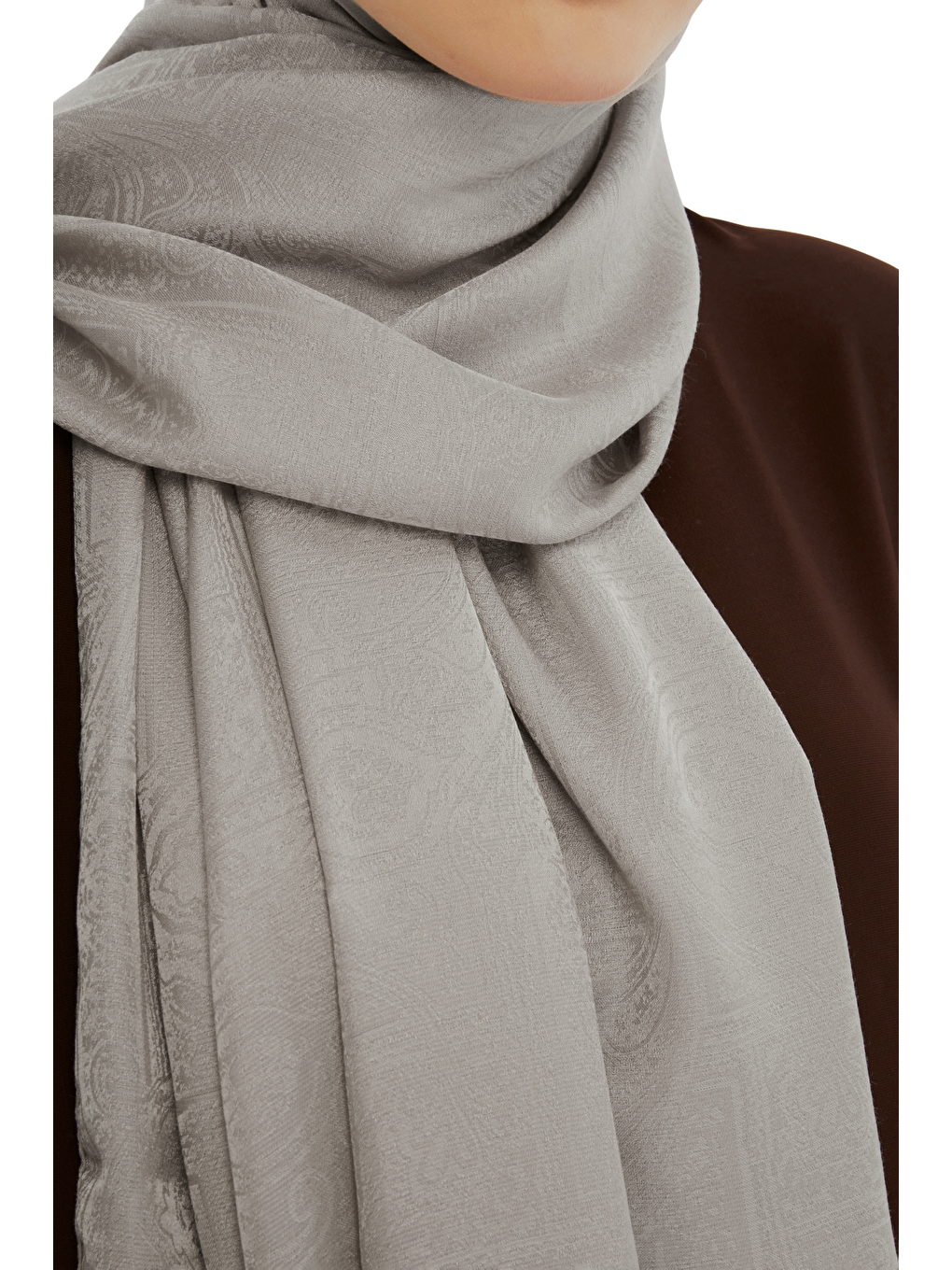 Bej Monogram Etnik Desen Şal-1