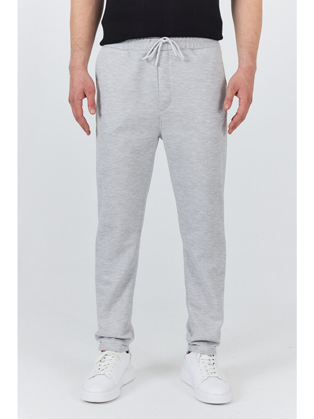 Beyaz Erkek Jogger Pantolon Rahat Kalıp Spor Günlük Jogger Pantolon 3520-2