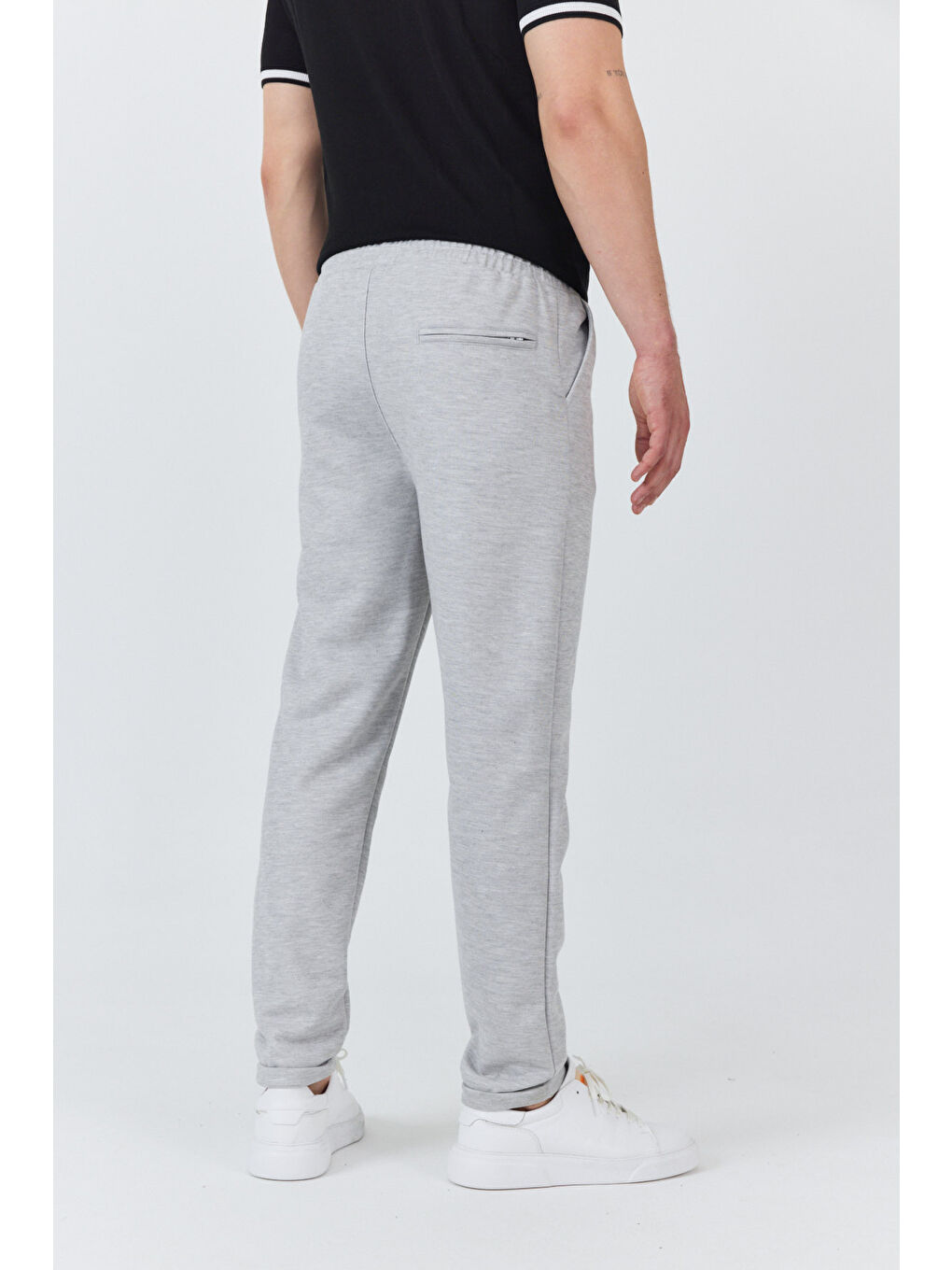 Beyaz Erkek Jogger Pantolon Rahat Kalıp Spor Günlük Jogger Pantolon 3520-4