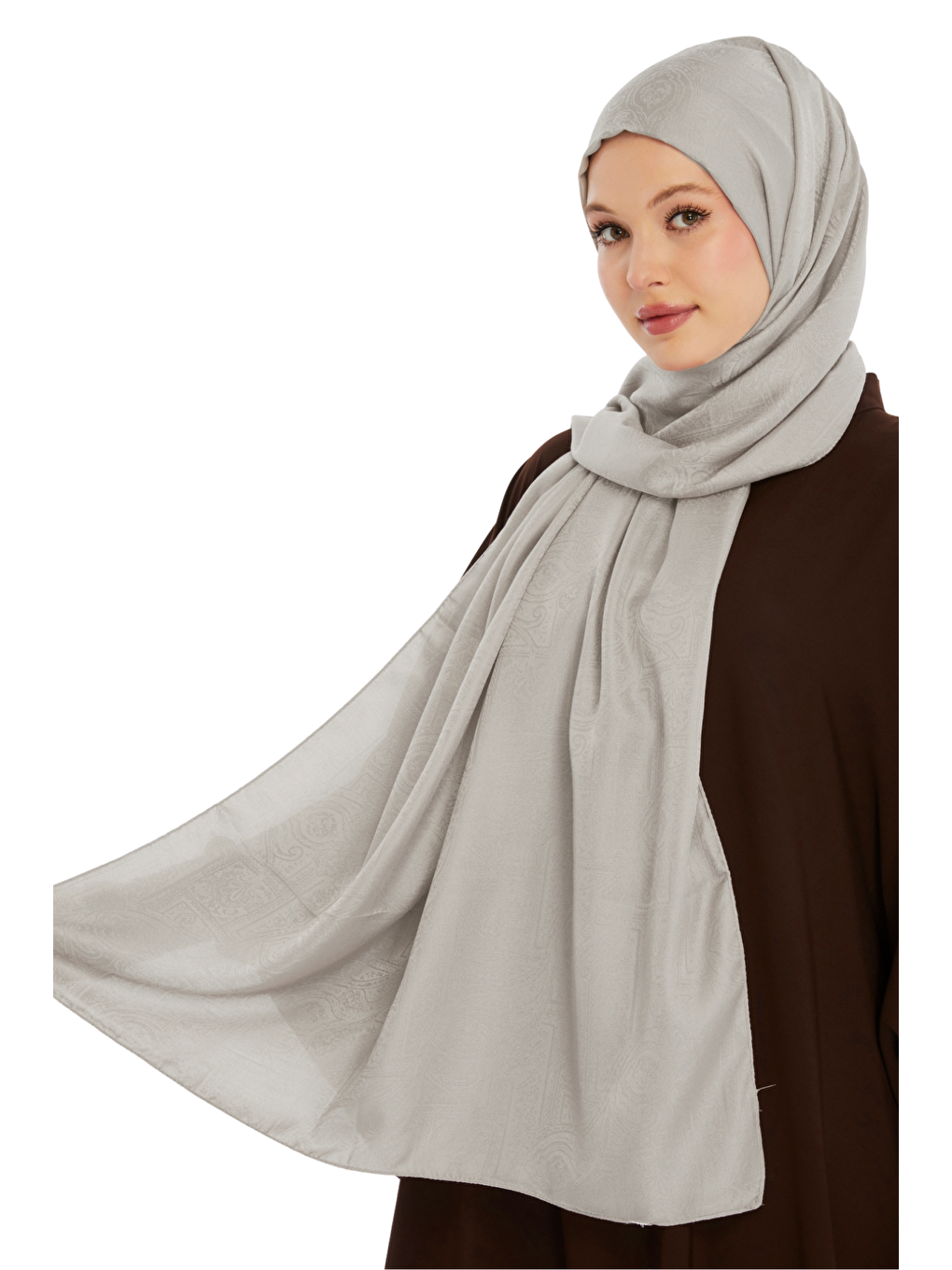 Bej Monogram Etnik Desen Şal-2