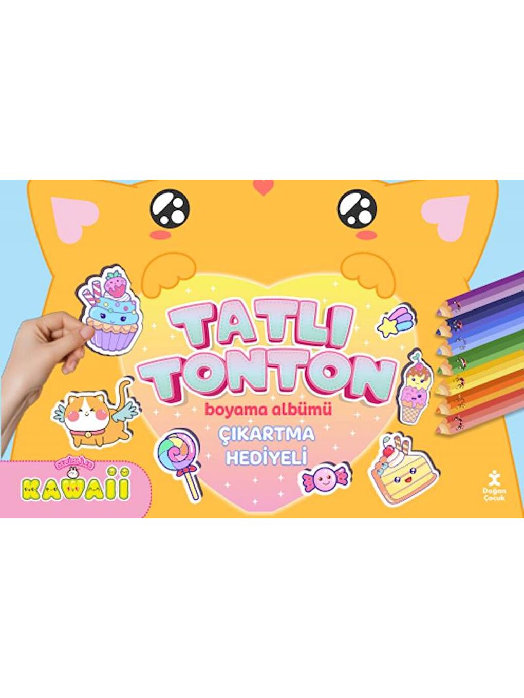 Doğan Çocuk Kawaii Tatlı Tonton Çıkartma Hediyeli Boyama Albümü -