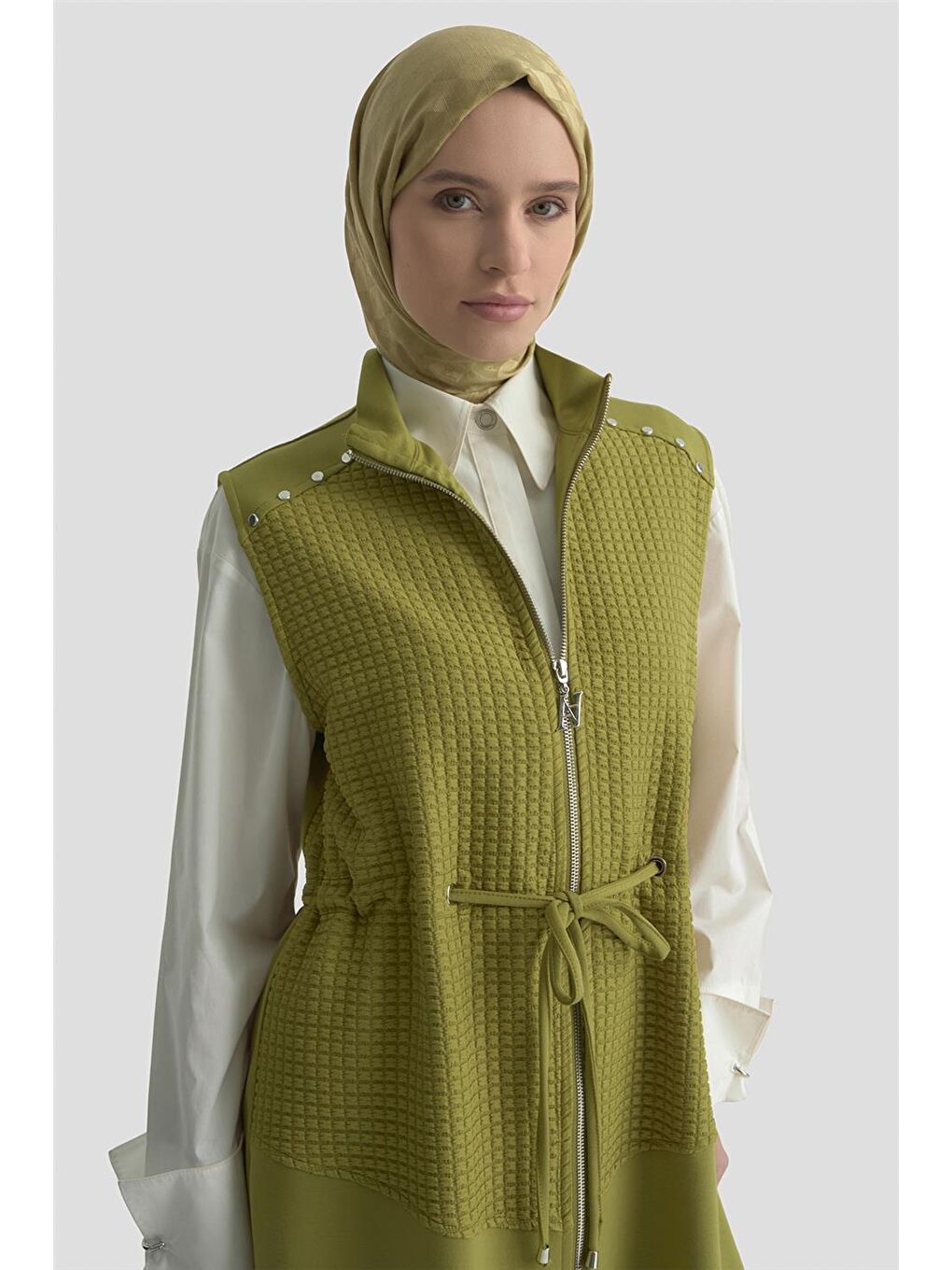 Kapitone Mixli Örme Takım 25Kd1603 Haki-2