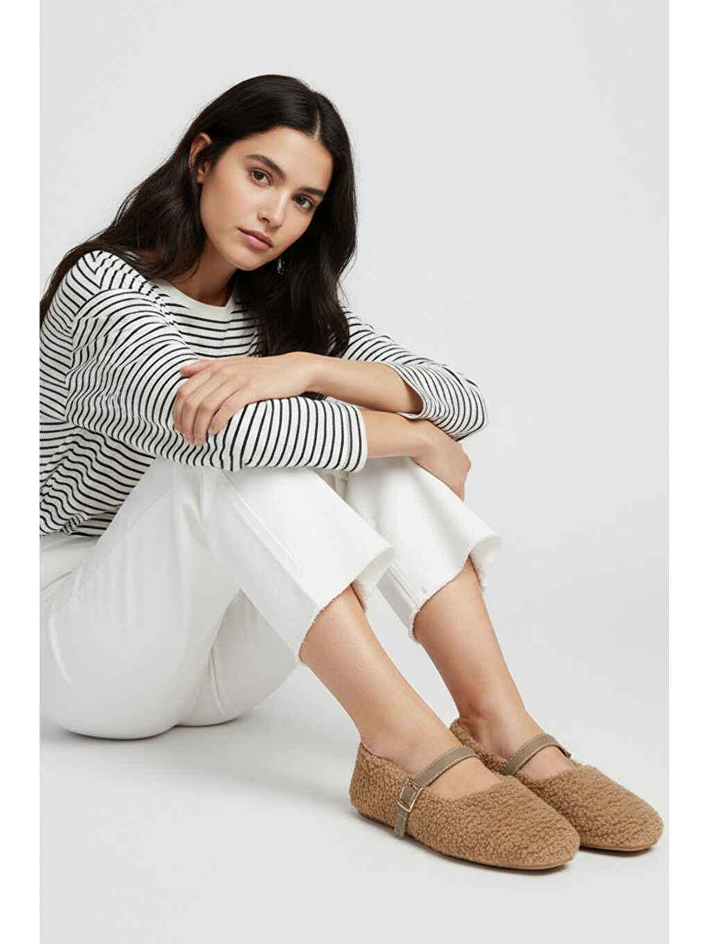 Bej Kasey Kürklü Kadın Babet-1