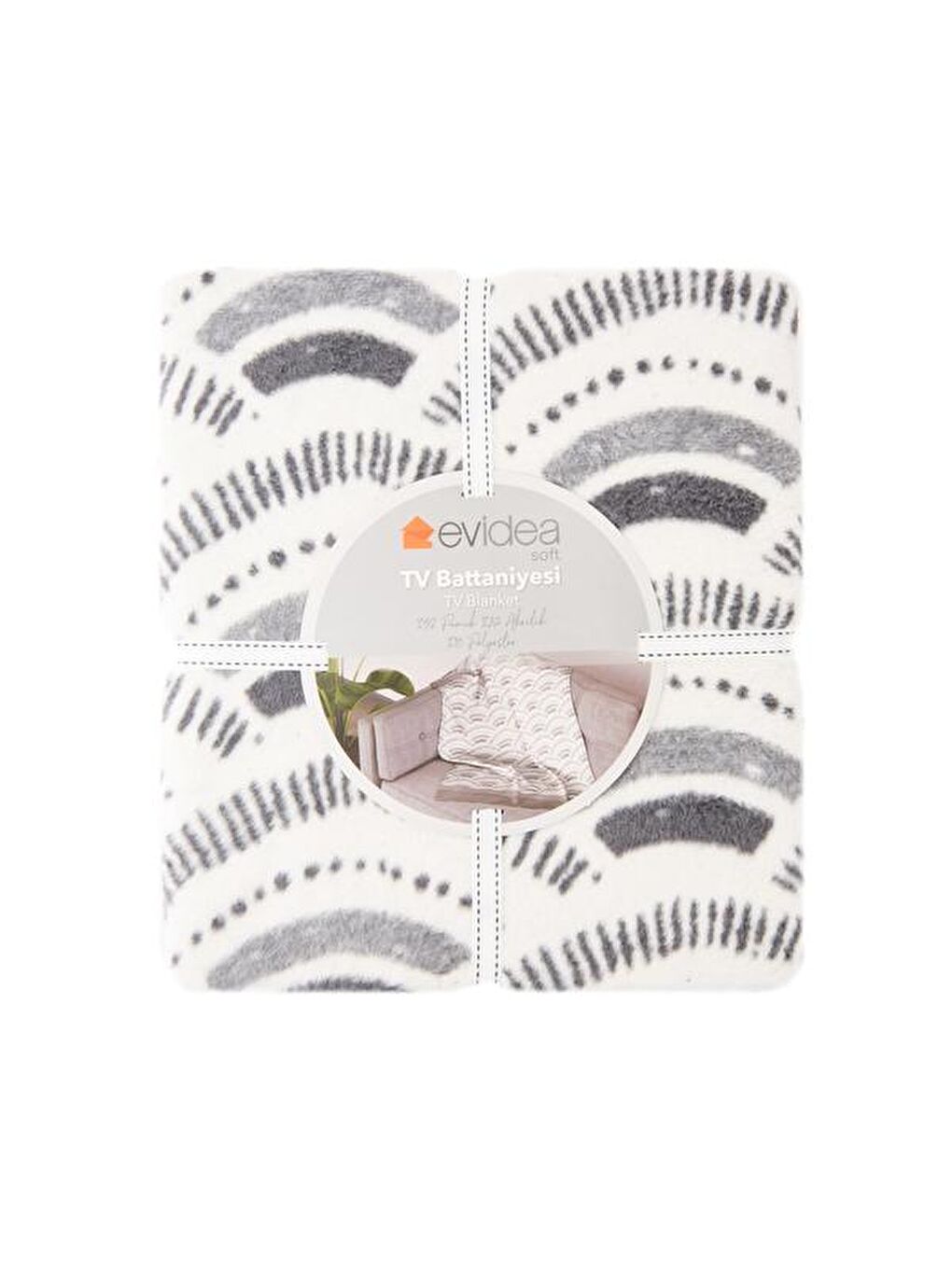 Soft Citrus Pamuklu Tv Battaniyesi - Antrasit - 130x170 cm-1