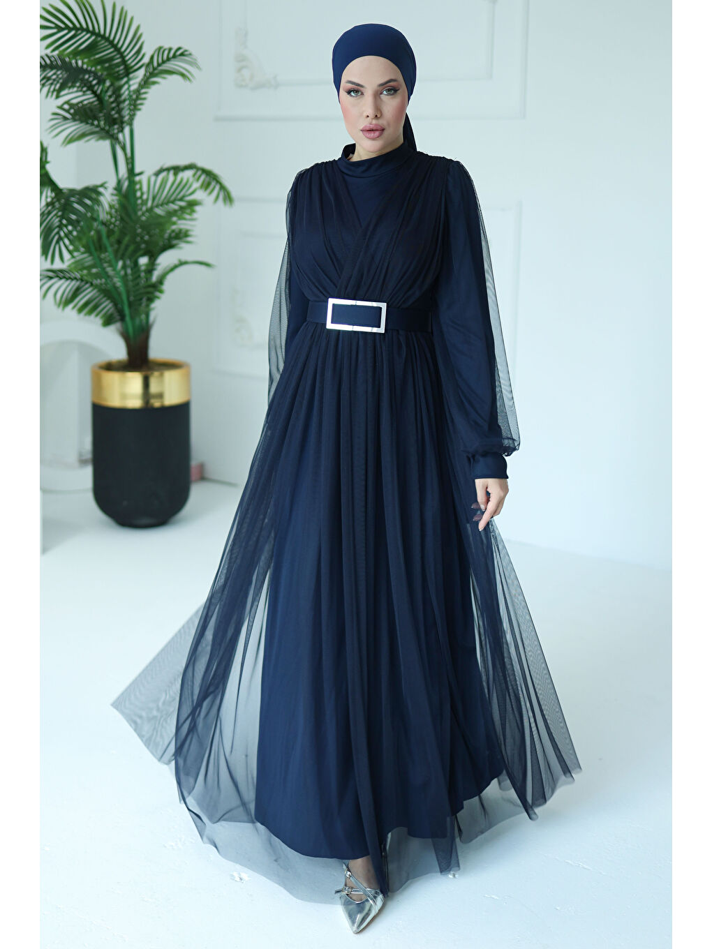 Abiye Elbise Lacivert - 26083