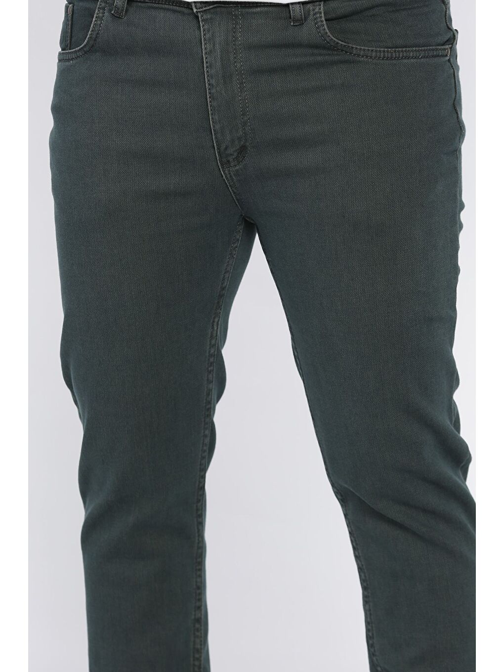 Haki Erkek Elastanlı Jean Pantolon-3