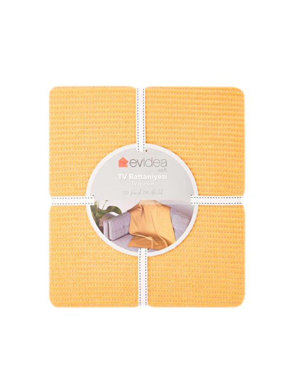 Kahverengi Soft Moza Pamuklu Tv Battaniyesi - Hardal - 130x170 cm-1