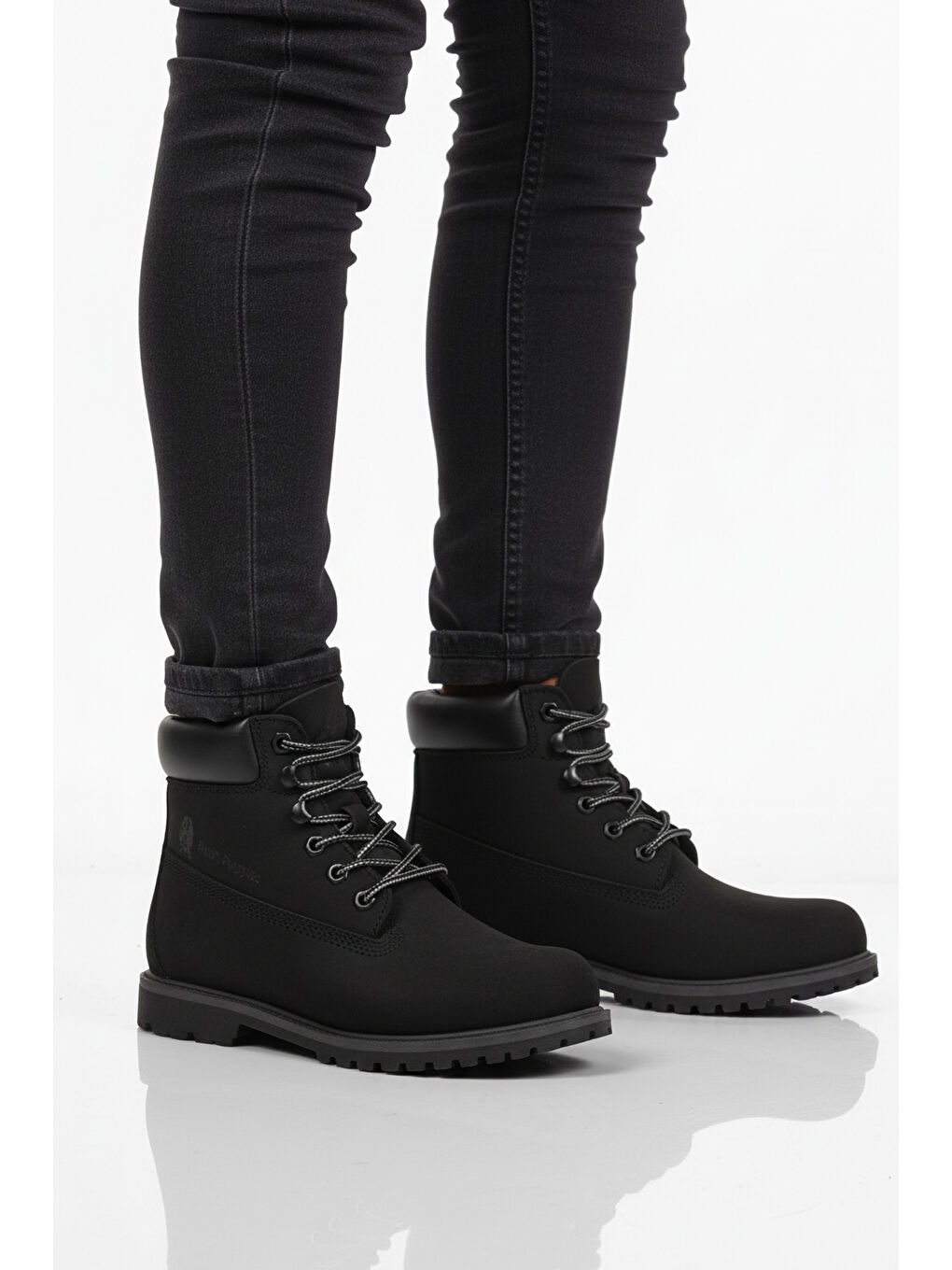 Siyah Nubuk Hakiki Deri Kaymaz Taban Unisex Bot Empresa G