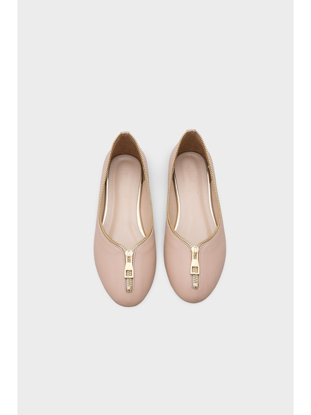 Bej Laurella Kısa Topuklu Fermuarlı Kadın Babet-5