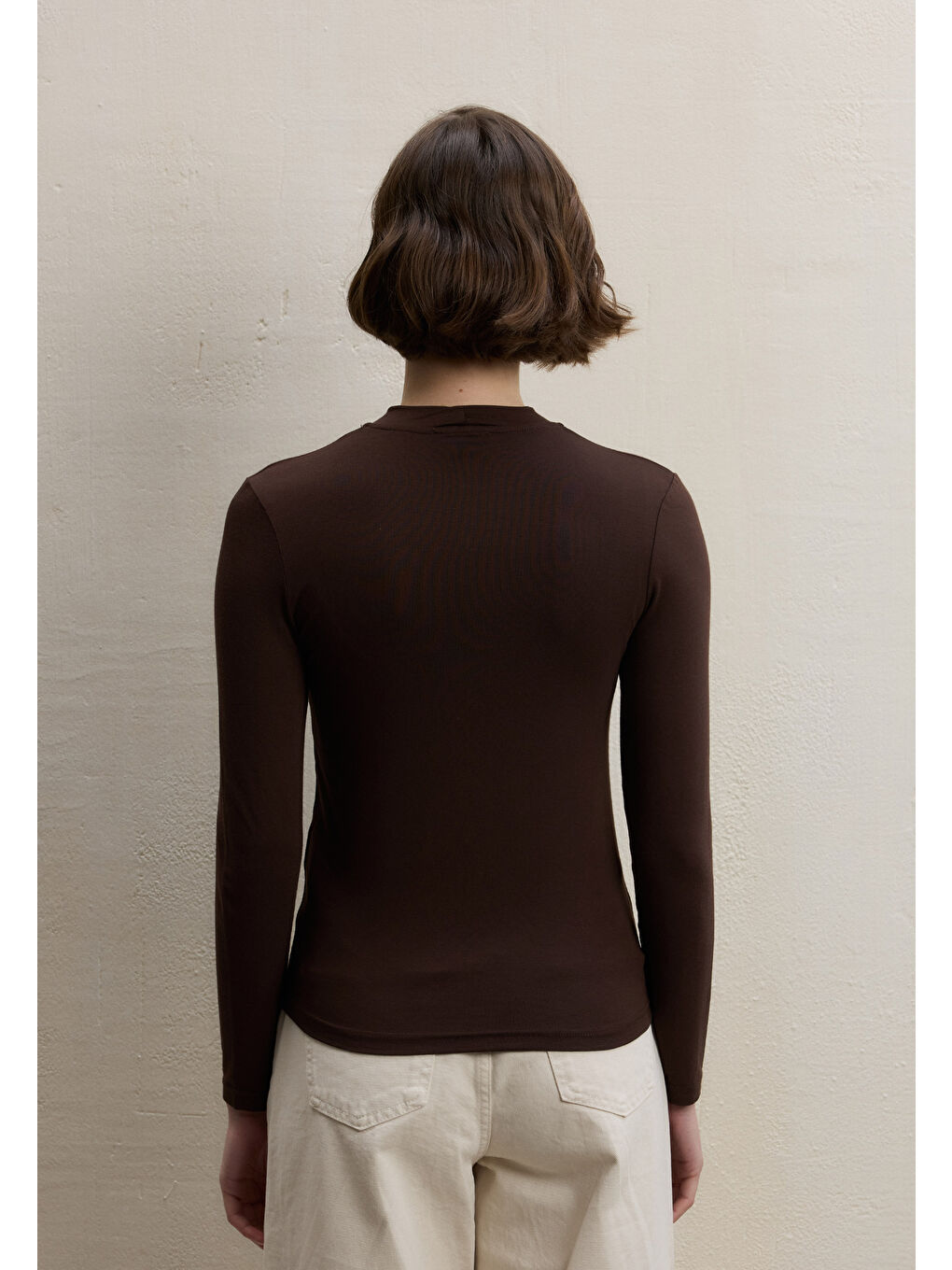 Kahverengi Uzun Kol Bambu Body Acı Kahve-3