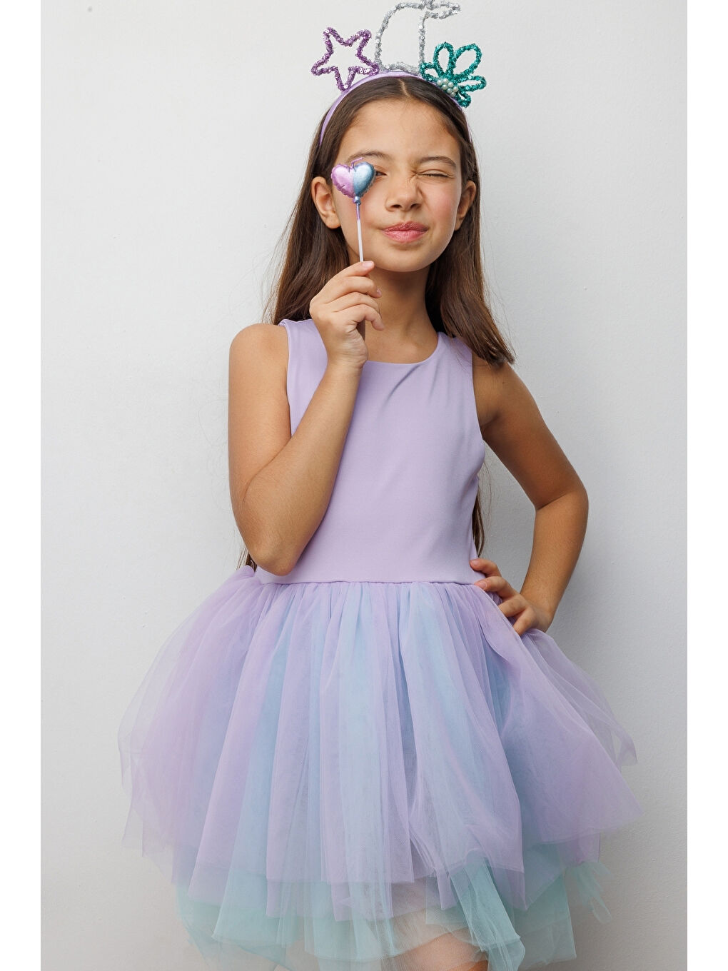 Lila Tül Etekli Kız Çocuk Balerin Elbise - Carmen-2