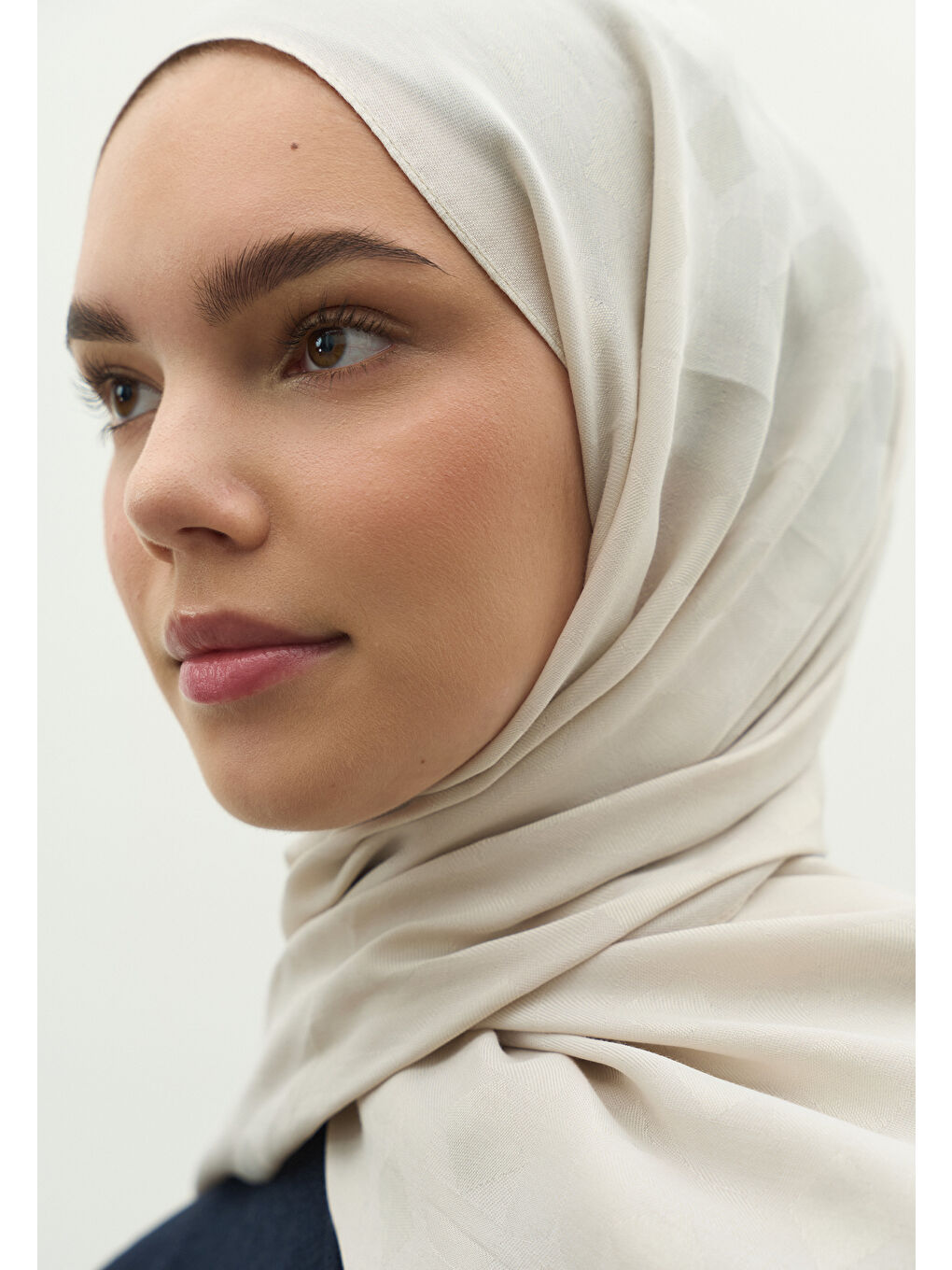 Bej OSLO PAMUK FLOŞ JAKARLI ŞAL TAŞ-2