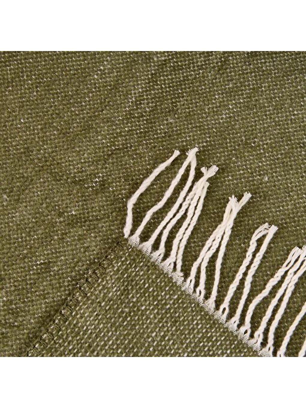 Soft Carta Jakarlı Skoç Tv Battaniyesi - Yeşil / Hardal - 130x170 cm-4