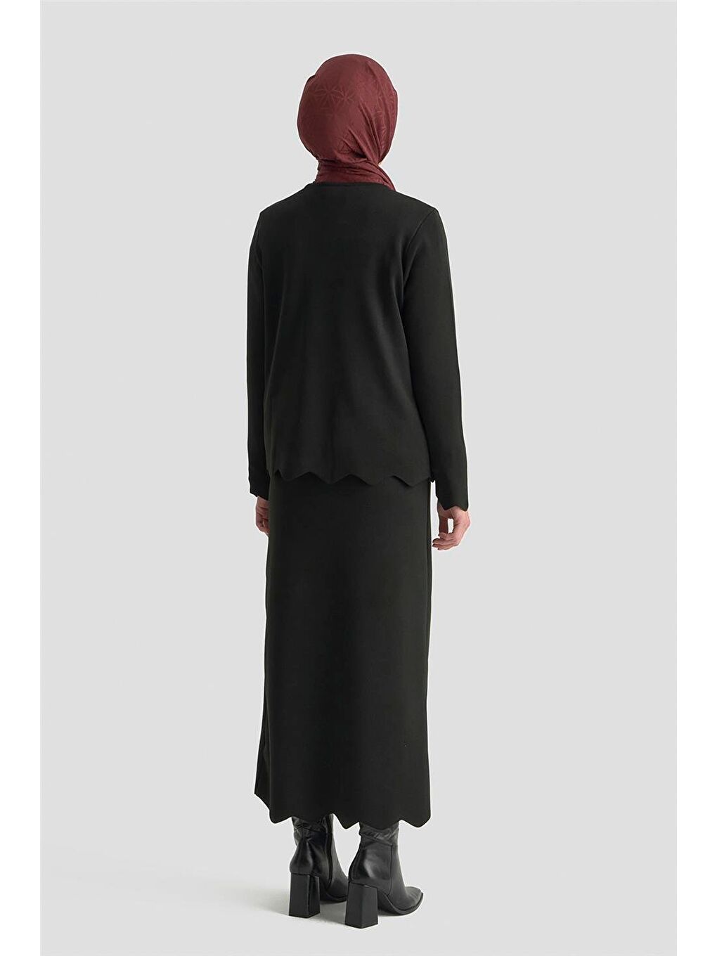 Düğme Detaylı Triko Takım 25Ktd6118 Siyah-4