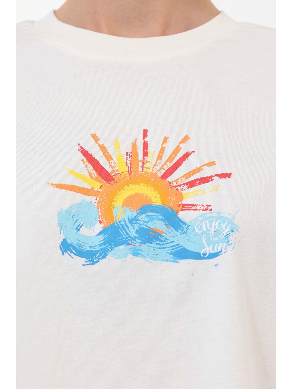 Bej WL ANWAR 11BT264 5FX Ekru Kadın Kısa Kol T-Shirt-3