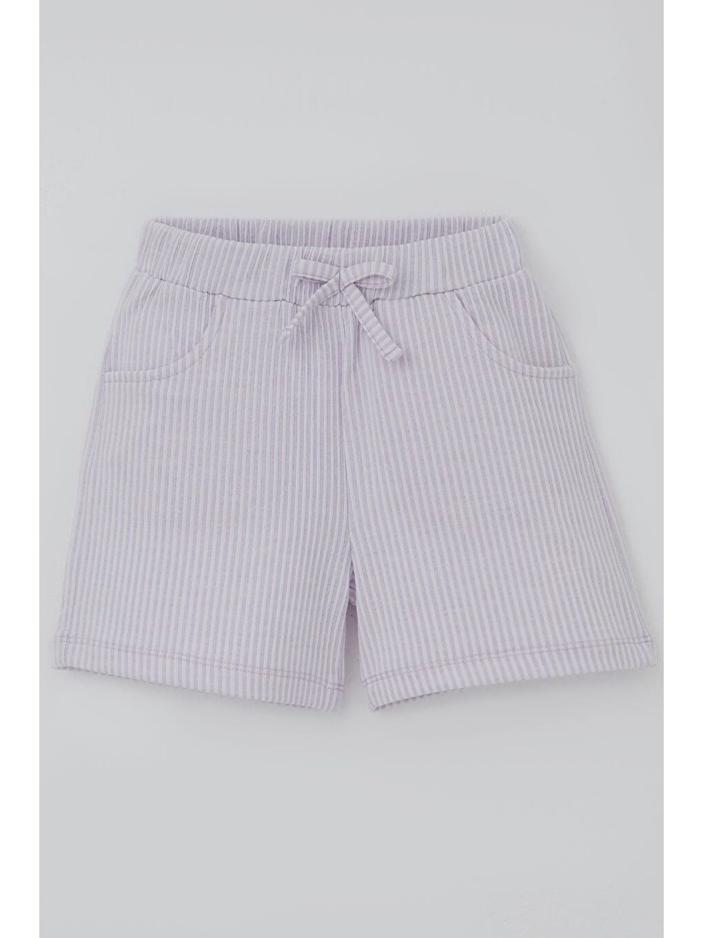 Kız Çocuk Şortlu Takım Deniz Kabuğundaki İnci Işıltısı Açık Lila (5-10 Yaş)-2