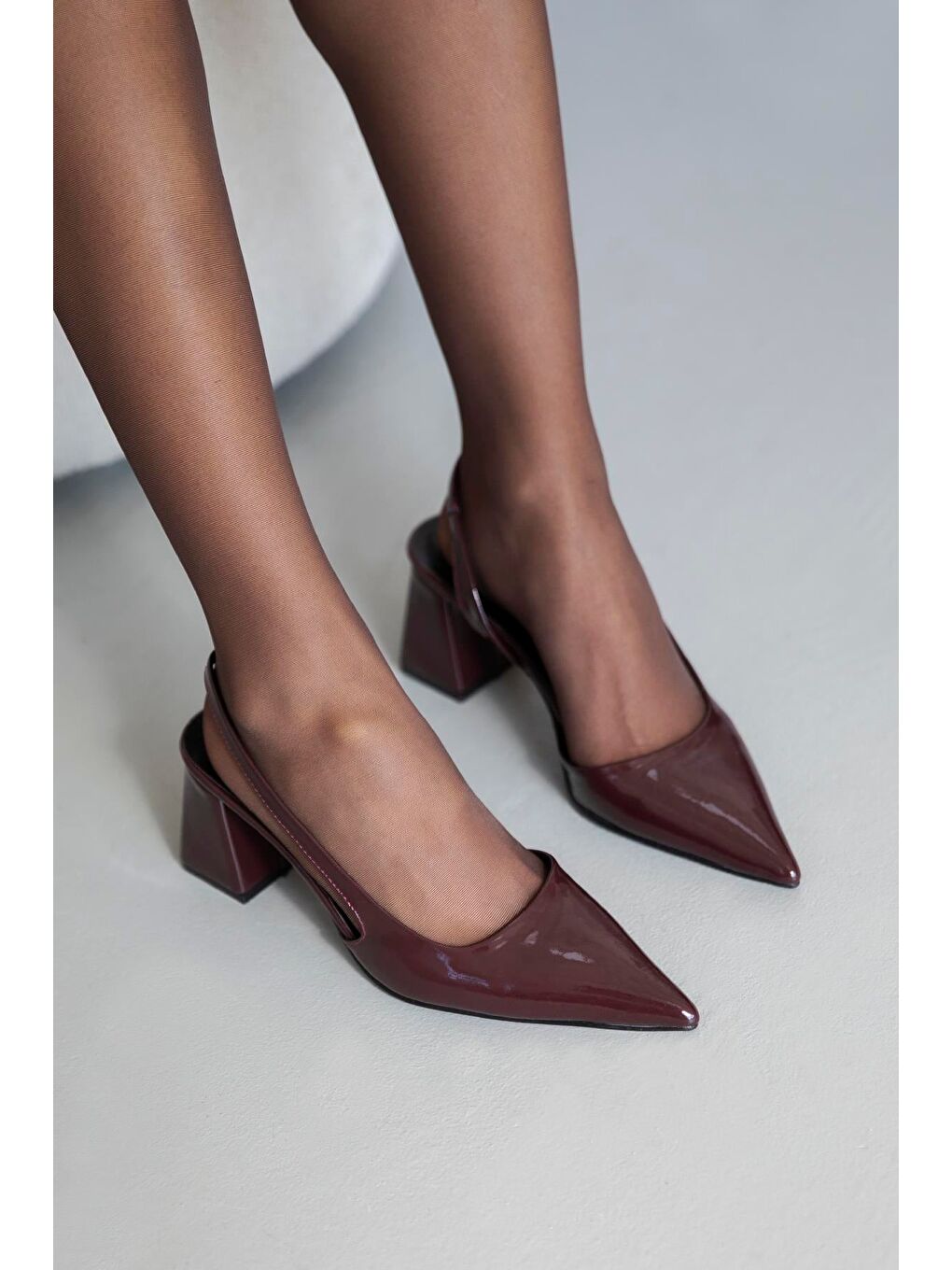 Luan Kadın  Rugan Topuklu  Ayakkabı Bordo-1