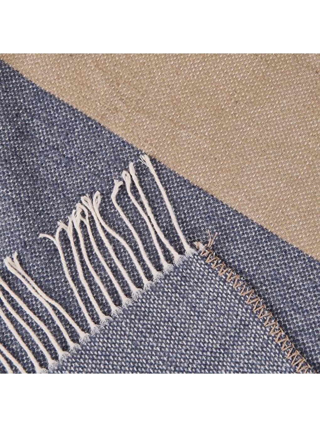 Soft Carta Jakarlı Skoç Tv Battaniyesi - Mavi / Beyaz - 130x170 cm-4