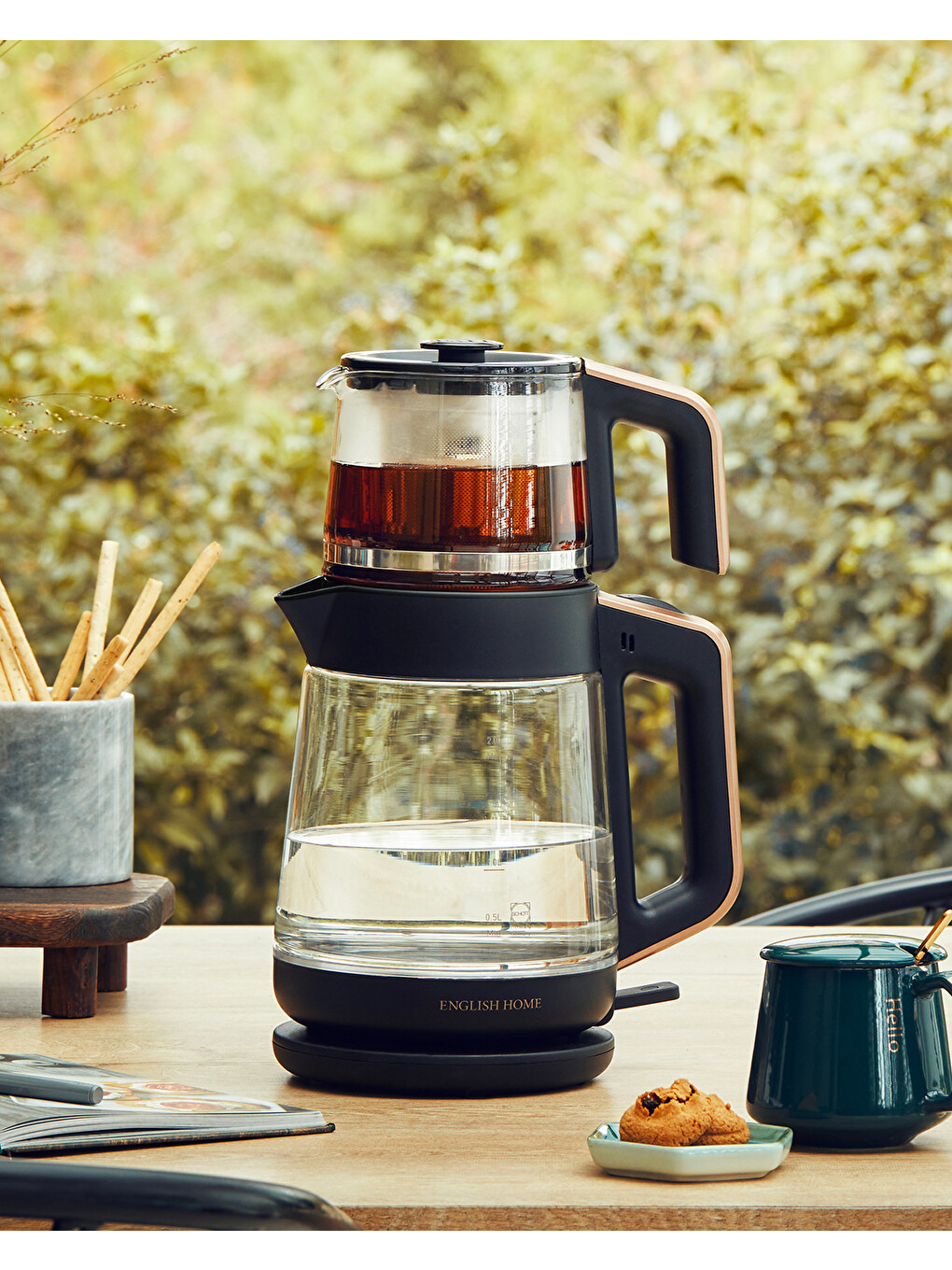 Cmk 6001 Cam Çay Makinesi Ve Kettle Siyah-bakır