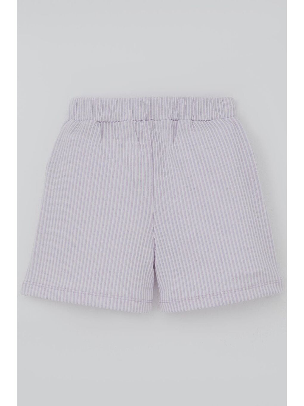 Kız Çocuk Şortlu Takım Deniz Kabuğundaki İnci Işıltısı Açık Lila (5-10 Yaş)-4
