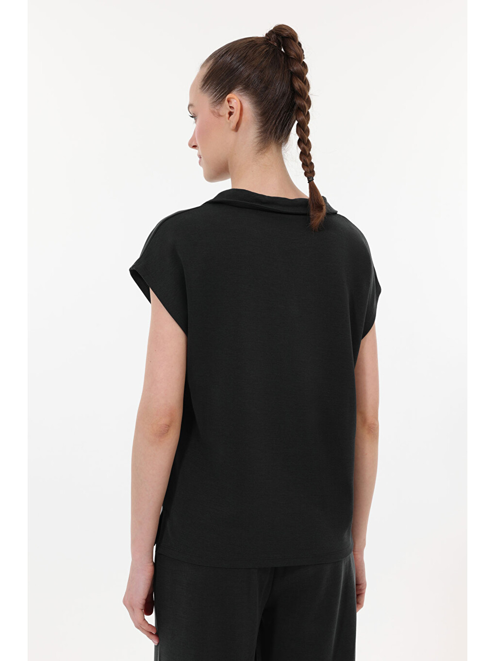 WB 12RAIN Siyah Kadın Kısa Kol T-Shirt-1
