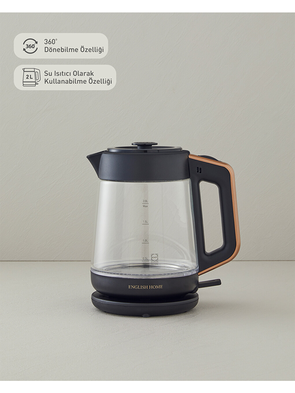 Cmk 6001 Cam Çay Makinesi Ve Kettle Siyah-bakır-3