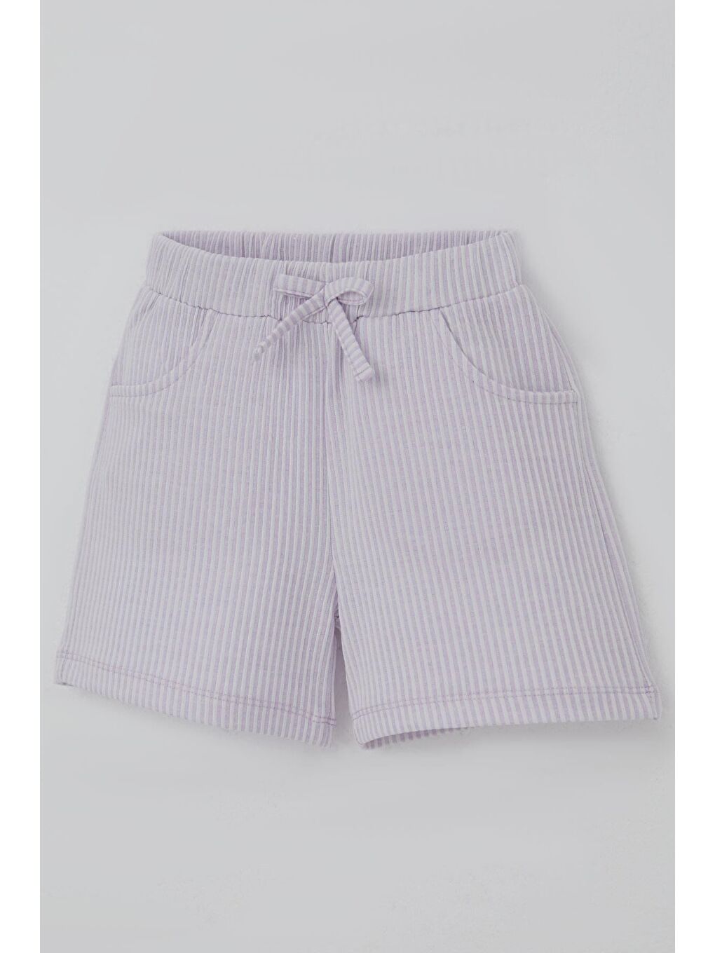 Kız Çocuk Şortlu Takım Deniz Kabuğundaki İnci Işıltısı Açık Lila (5-10 Yaş)-6