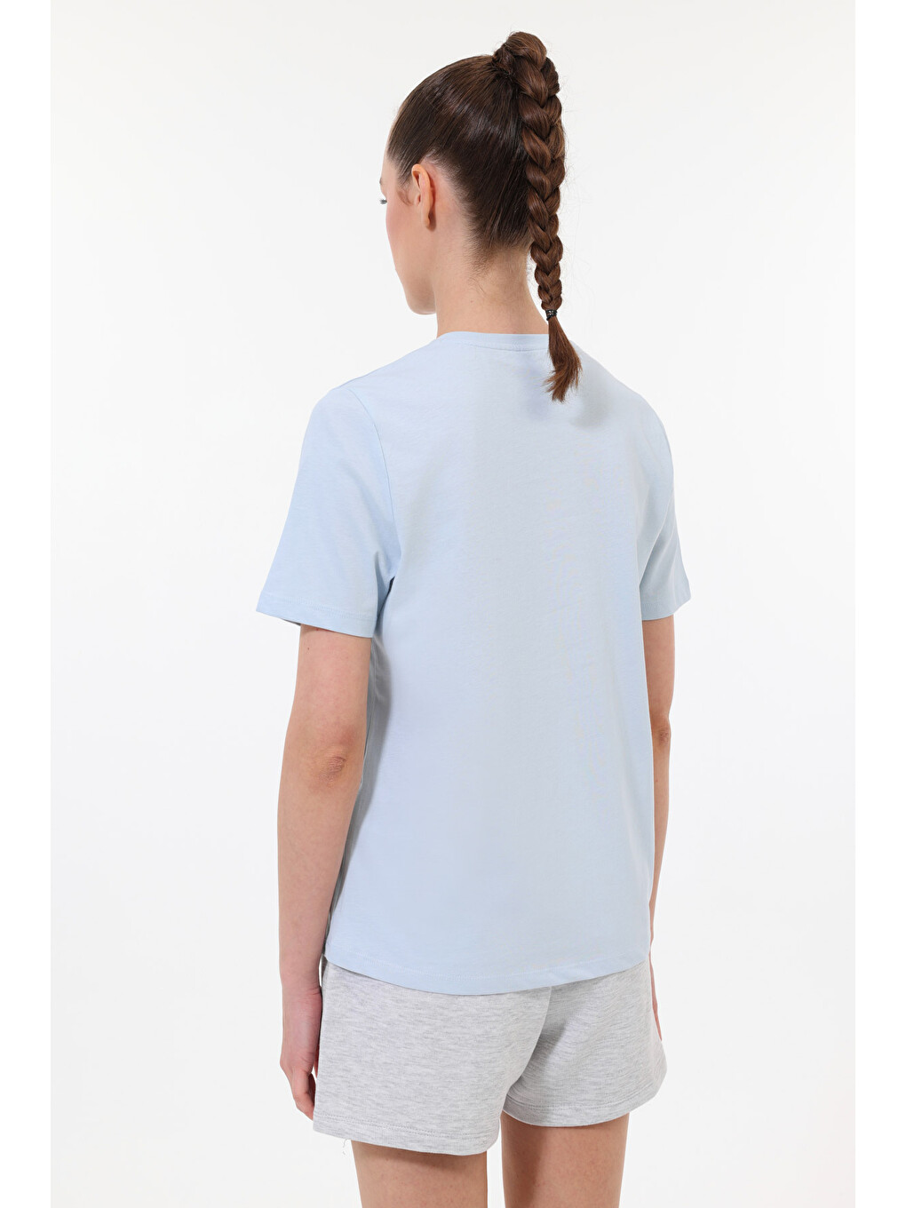 WL OMENA 11BT284 5FX Mavi Kadın Kısa Kol T-Shirt-1