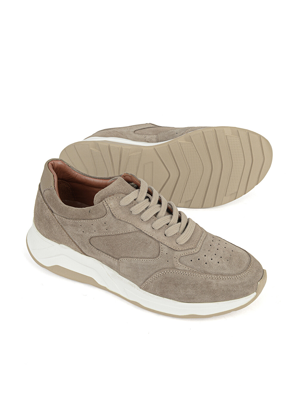 Bej Erkek Hakiki Deri Sneaker 1631026z10402 Kum-3