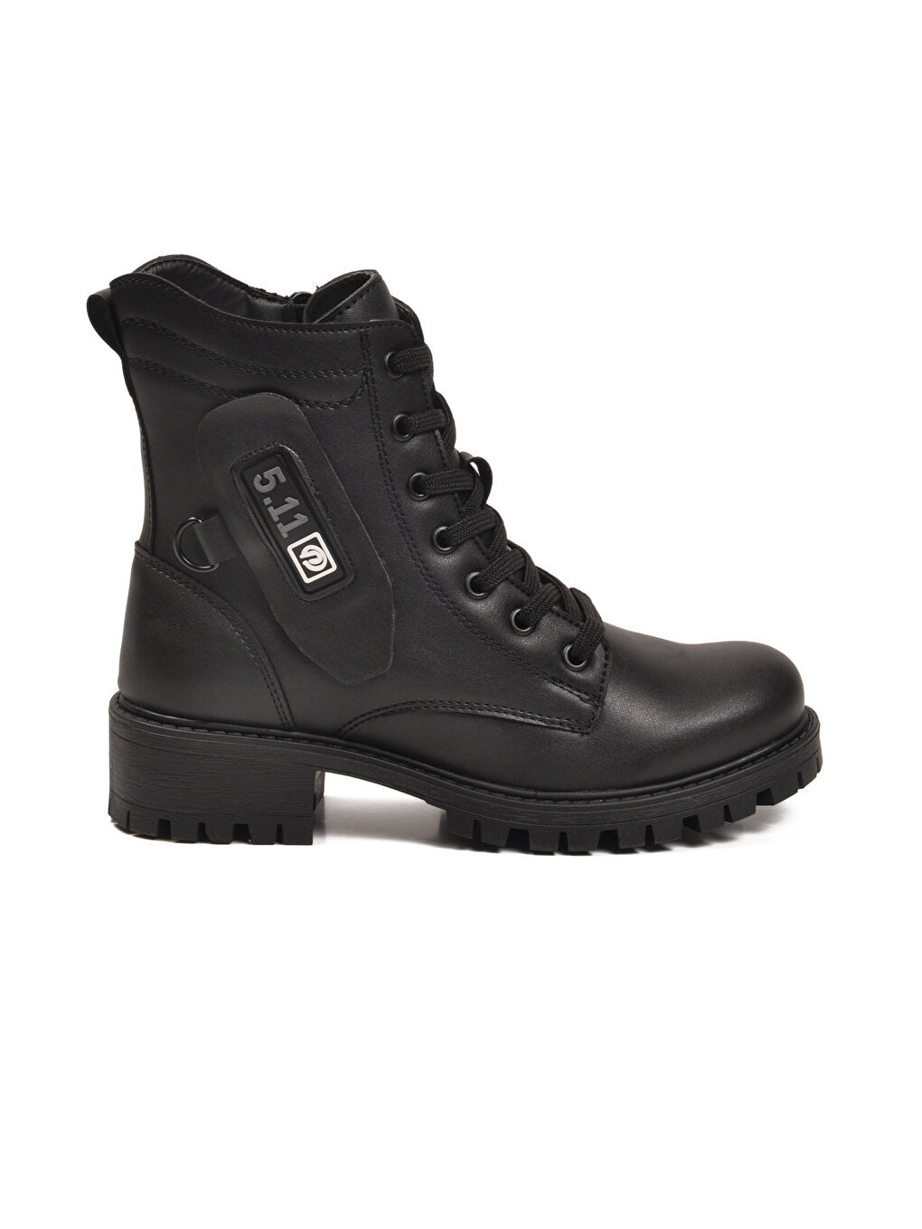 Siyah İçi Polarlı Kaymaz Taban Fermuarlı Kadın Bot 24024 Z-1