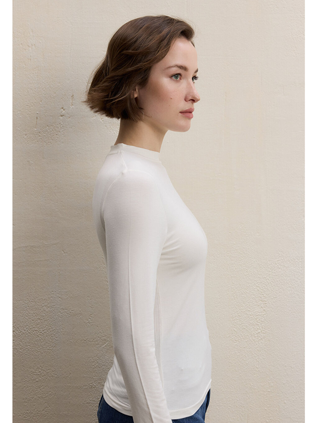 Uzun Kol Bambu Body Ekru-2