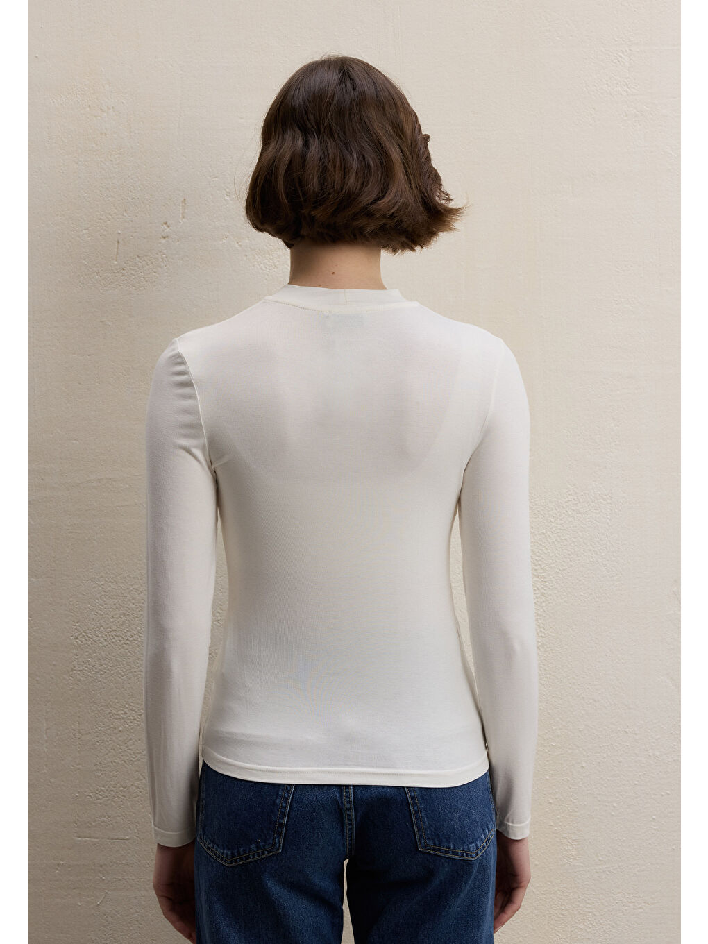 Uzun Kol Bambu Body Ekru-3