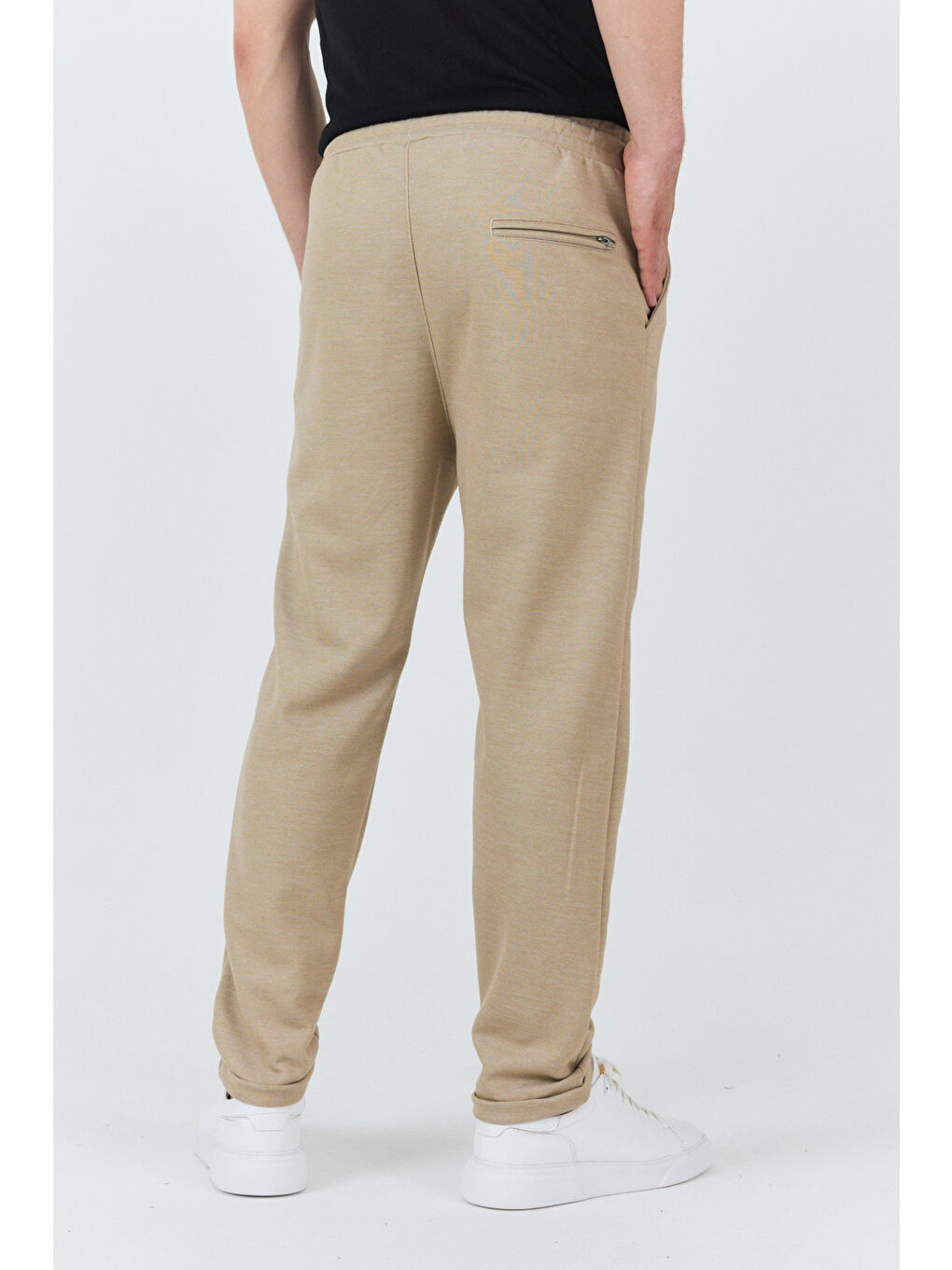 Bej Erkek Jogger Pantolon Rahat Kalıp Spor Günlük Jogger Pantolon 3520-2