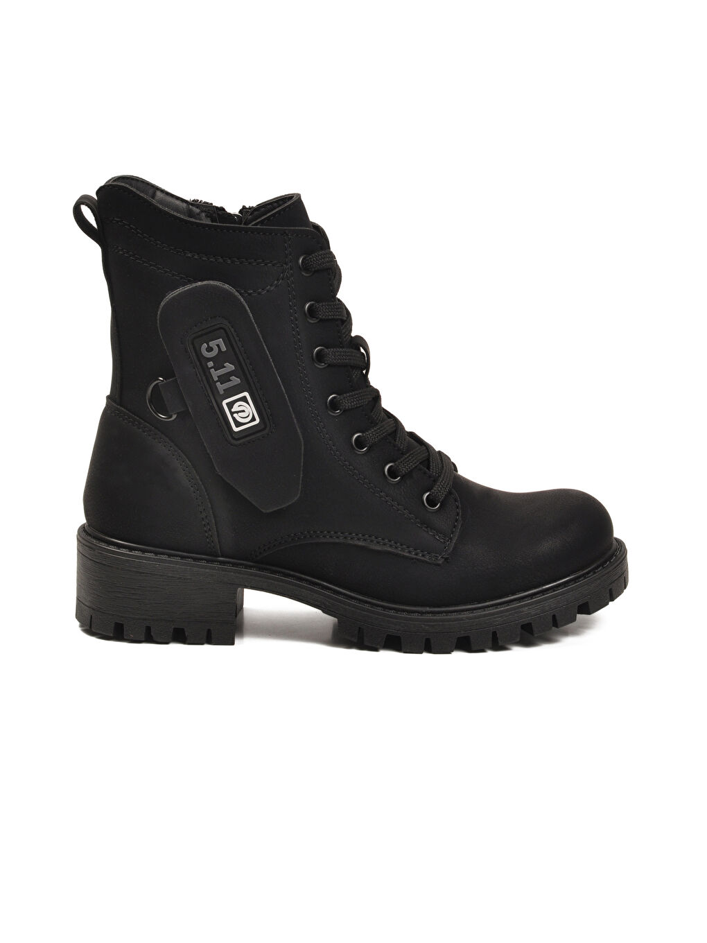 Siyah Nubuk İçi Polarlı Kaymaz Taban Fermuarlı Kadın Bot 24024 Z-1